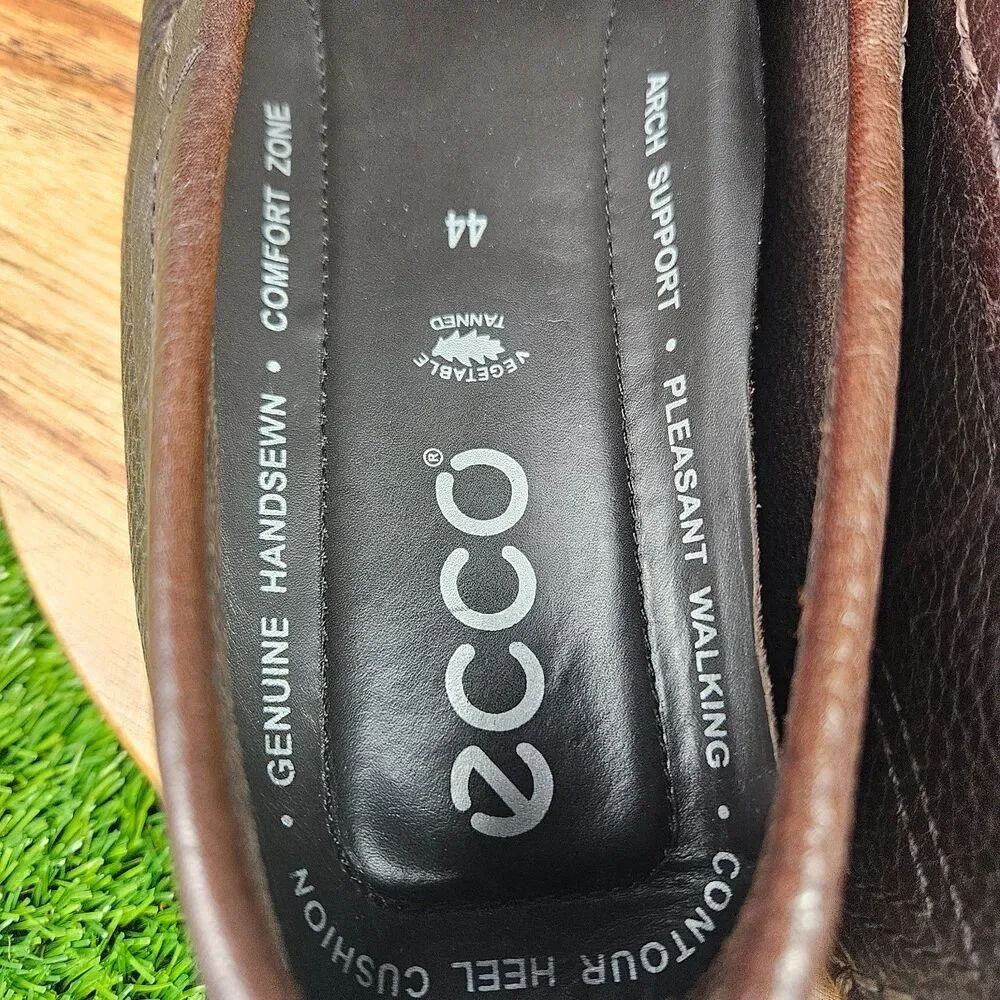 ECCO Driving Moccasin Penny Loafers Brown Leather Men's EU 44 / US 10-10.5